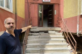 Küçükçekmece’de, sitede bulunan dairelerin kolonları çatladı