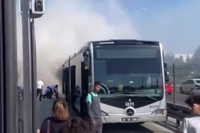 Metrobüste yangın paniği