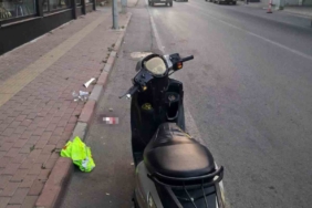 Motosikletten düşen sürücü yaralandı
