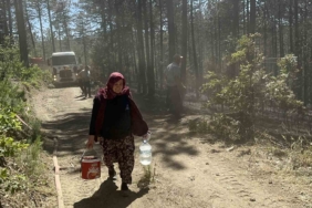 Orman yangınında yürekleri serinleten detay