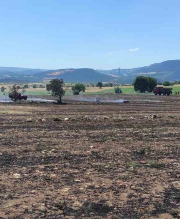 Osmaneli’de çıkan anız yangını kontrol altına alınarak söndürüldü