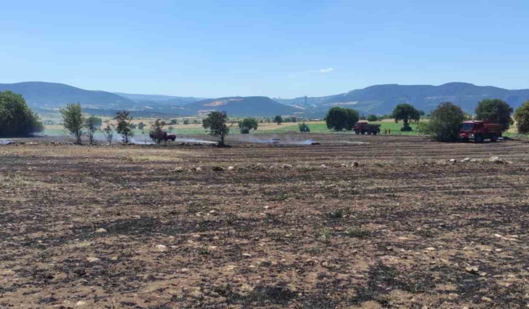 Osmaneli’de çıkan anız yangını kontrol altına alınarak söndürüldü