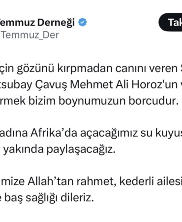 Şehit Astsubay Mehmet Ali Horoz’un vasiyeti yerine getirilecek