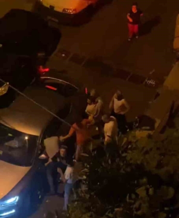 Şişli’de sopalı yol verme kavgası kamerada