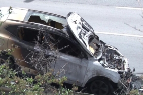 Ümraniye’de bir otomobil alev alev yandı