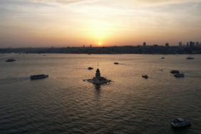 Üsküdar’da gün batımında renkli görüntüler