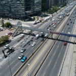 Yenileme çalışması yapılan Yenibosna Metrobüs Yaya Geçidi havadan görüntülendi