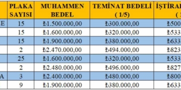 8 ilçede 86 yeni T plaka için ihale yapılacak