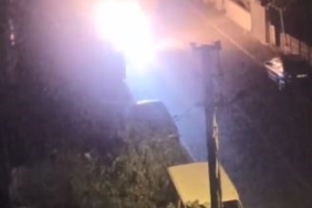 Alev topuna dönen araçta patlama sesleri