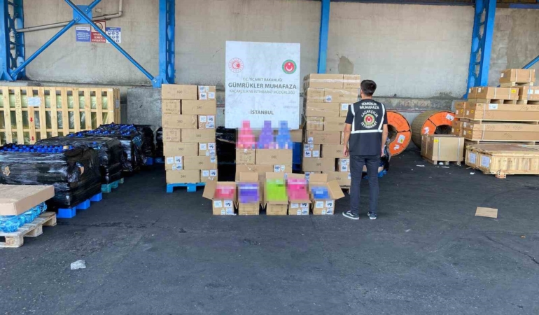 Ambarlı Limanı’nda 30 milyon liralık kaçak elektronik sigara operasyonu