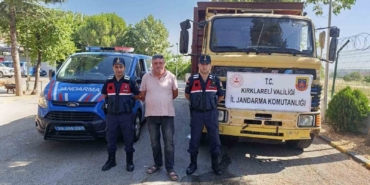 Babaeski’de çalınan kamyonu jandarma buldu