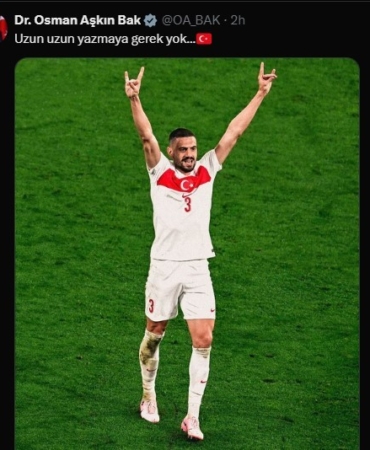 Bakan Bak’tan milli futbolcu Merih Demiral için destek paylaşımı