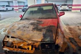 Bandırmaspor katlı otoparkında araç yangını