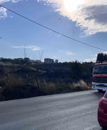 Beylikdüzü’nde otluk alanda korkutan yangın