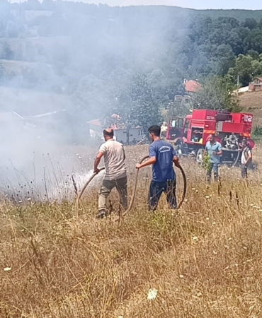 Bilecik’te çıkan ot yangınında 1 kişi hastanelik oldu