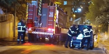 Bozüyük’te seyir halindeki araç yandı