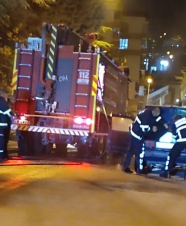 Bozüyük’te seyir halindeki araç yandı