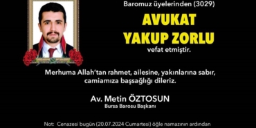 Bursa Barosu’nun acı günü