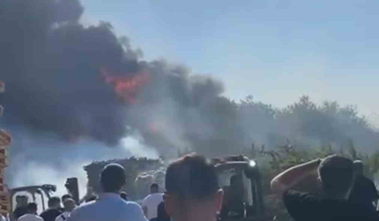 Bursa’da market deposunda korkutan yangın