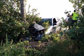 Bursa’da otomobil ağaçlara çarptı: 2 yaralı