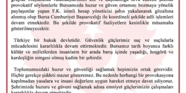 Bursa’da provokasyona gözaltı