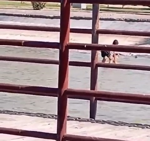 Çocukların süs havuzunda tehlikeli oyunu