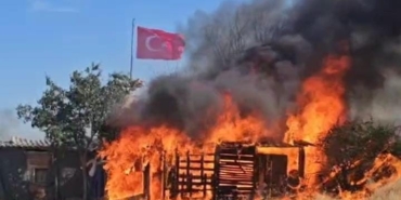 Edirne’de ağıl ve tarım arazileri alev alev yandı