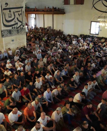 Edirne’de pehlivanlar cuma namazında buluştu