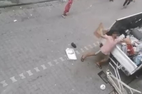 Esenyurt’ta tartıştığı komşusunun evini böyle taşladı