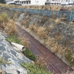 Esenyurt’ta yağmur sonrasında dere kırmızı renkte aktı