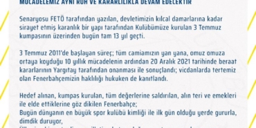 Fenerbahçe’den 3 Temmuz açıklaması