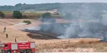İnegöl’de buğday tarlası alevlere teslim oldu