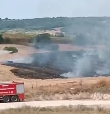 İnegöl’de buğday tarlası alevlere teslim oldu
