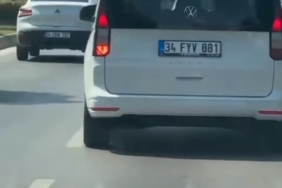 Kartal’da makas atan sürücü kamerada