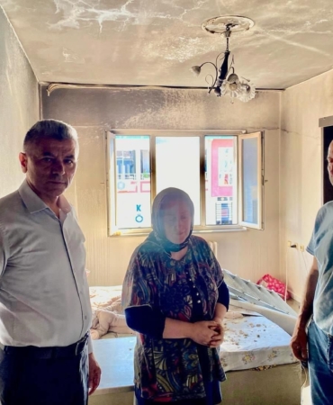 Kaymakam Arslan Yurt, yangın mağdurlarını ziyaret etti