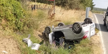 Keşan’da takla atan otomobilde 3 kişi yaralandı