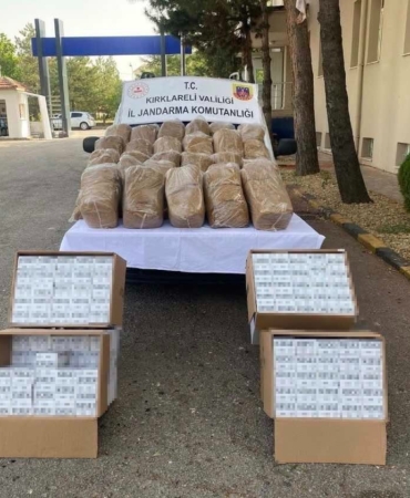 Kırklareli’nde kaçak 145 kilogram tütün ele geçirildi