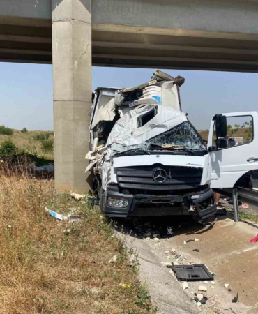 Köprü ayağına çarpan kamyonetin sürücüsü yaralandı