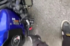 Maltepe’de motosiklet kazası kask kamerasına yansıdı