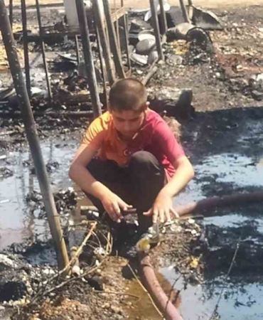 Mevsimlik işçilerin kaldığı çadırlarda yangın çıktı