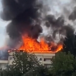 Öğrenci yurdu lojmanı alevlere teslim oldu