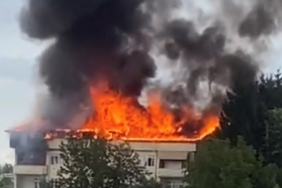 Öğrenci yurdu lojmanı alevlere teslim oldu