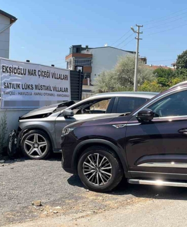 Otomobil önce cipe, ardından duvara çarptı