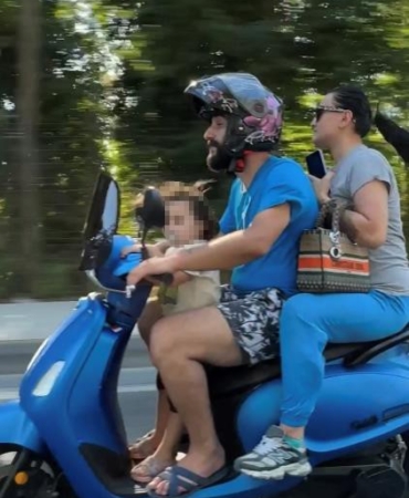 Sarıyer’de motosikletlinin tehlikeli yolculuğu kamerada: Emzikli çocuğu ayakta taşıdı