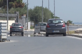 Sıcak havanın asfaltta oluşturduğu dalgalanmalar kamera ile görüntülendi