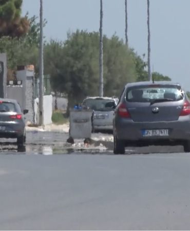 Sıcak havanın asfaltta oluşturduğu dalgalanmalar kamera ile görüntülendi