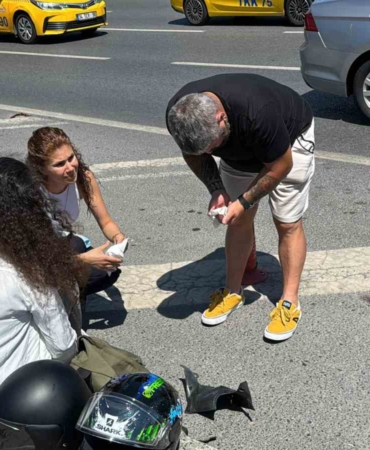 Şişli’de epilepsi krizi nedeniyle motosikletin üstünde düştü: Otobüsün altında kalmaktan son anda kurtuldu