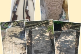 Tarihi eser operasyonunda mezar taşları ve mimari yapı parçası ele geçirildi