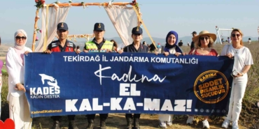 Tekirdağ İl Jandarma Komutanlığı "Kadına El Kalkmaz" dedi
