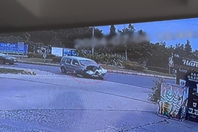 Tekirdağ’da dönel kavşaktaki kaza kamerada